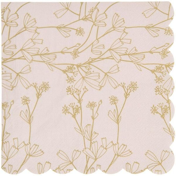 Produktbild: Servietten Blumen, Apricot/Gold