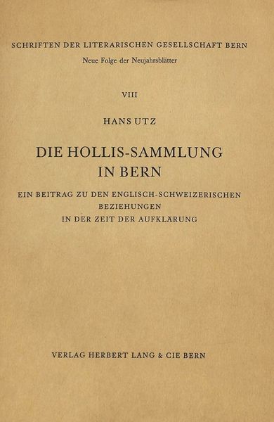 Produktbild: Die Hollis-Sammlung in Bern