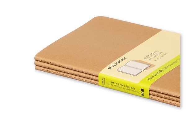 Produktbild: Moleskine Cahier large blanko packpapierbraun DIN A5. 3er Pack