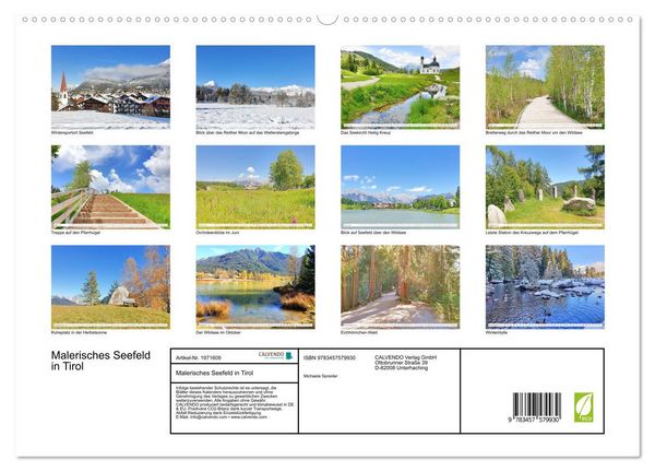 Produktbild: Malerisches Seefeld in Tirol (hochwertiger Premium Wandkalender 2026 DIN A2 quer), Kunstdruck in Hochglanz