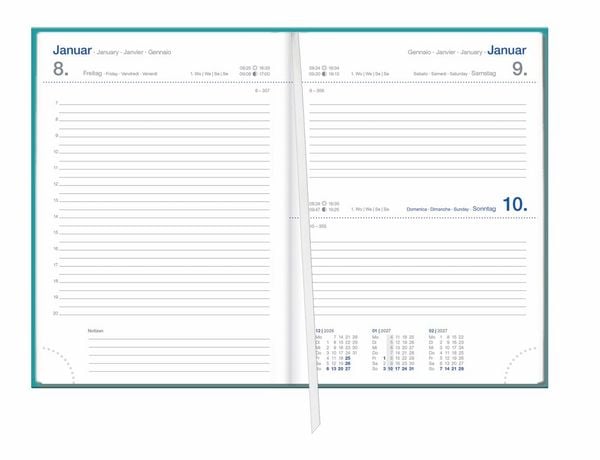 Produktbild: Tages-Cheftimer A6, petrol 2027