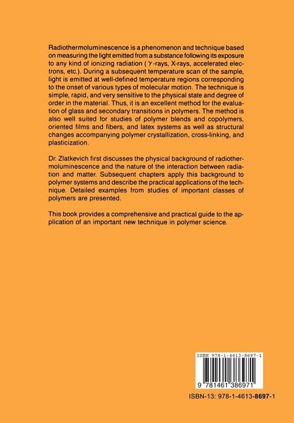 Produktbild: Radiothermoluminescence and Transitions in Polymers