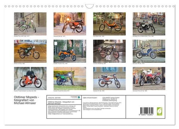 Produktbild: Oldtimer Mopeds - fotografiert von Michael Allmaier (Wandkalender 2026 DIN A3 quer), CALVENDO Monatskalender