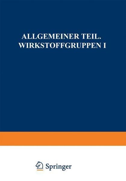 Produktbild: Allgemeiner Teil. Wirkstoffgruppen I