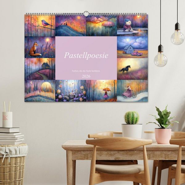 Produktbild: Pastellpoesie &ndash; Farben, die die Seele ber&uuml;hren (Wandkalender 2026 DIN A2 quer), CALVENDO Monatskalender