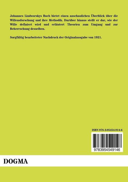 Produktbild: Der Wille: seine Erscheinung und seine Beherrschung