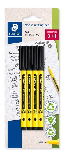 Produktbild: STAEDTLER Noris&reg; writing pen 307, 4 x Fineliner, schwarz, 307-9 BK4