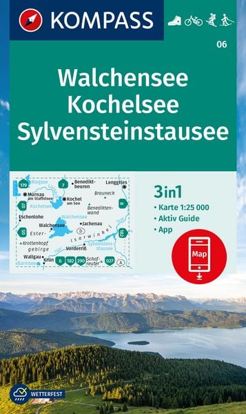 Produktbild: KOMPASS Wanderkarte 06 Walchensee, Kochelsee, Sylvensteinsta