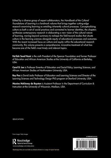 Produktbild: Handbook of the Cultural Foundations of Learning