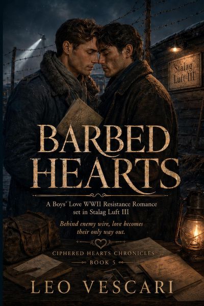 Produktbild: Barbed Hearts - A Boys' Love WWII Resistance Romance set in Stalag Luft III (Early 1944)
