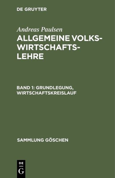 Produktbild: Grundlegung, Wirtschaftskreislauf