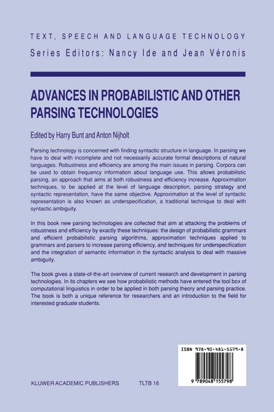 Produktbild: Advances in Probabilistic and Other Parsing Technologies