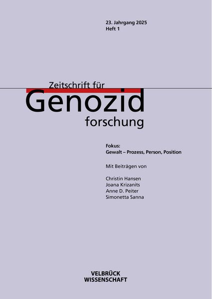 Produktbild: Zeitschrift f&uuml;r Genozidforschung, 23. Jahrgang 2025, Heft 1