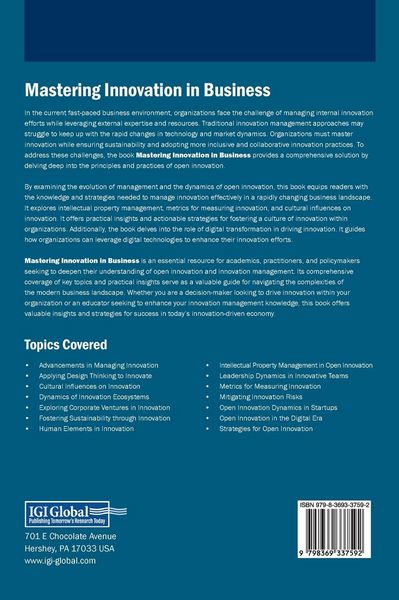 Produktbild: Mastering Innovation in Business
