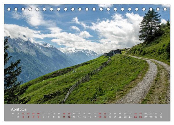 Produktbild: Das Stubaital in Tirol - Gipfelsturm und Gletscherseen (Tischkalender 2026 DIN A5 quer), CALVENDO Monatskalender