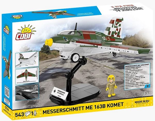 Produktbild: COBI Historical Collection 5766 - Messerschmitt Me 163B Komet, WWII, Bausatz 1:32, 543 Teile+1 Figur