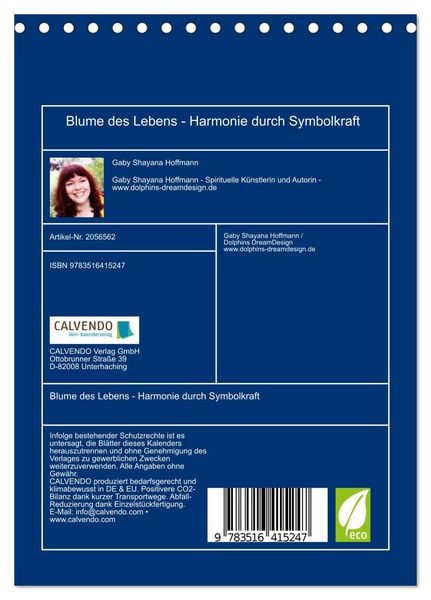 Produktbild: Blume des Lebens - Harmonie durch Symbolkraft (Tischkalender 2026 DIN A5 hoch), CALVENDO Monatskalender