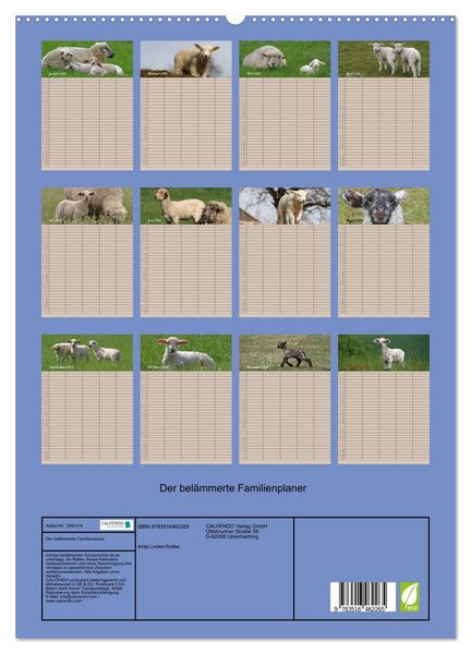 Produktbild: Der bel&auml;mmerte Familienplaner (hochwertiger Premium Wandkalender 2026 DIN A2 hoch), Kunstdruck in Hochglanz