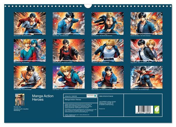 Produktbild: Manga Action Heroes (Wandkalender 2026 DIN A3 quer), CALVENDO Monatskalender