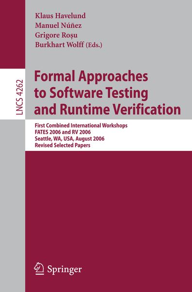 Produktbild: Formal Approaches to Software Testing and Runtime Verification