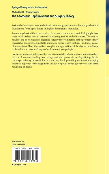 Produktbild: The Geometric Hopf Invariant and Surgery Theory