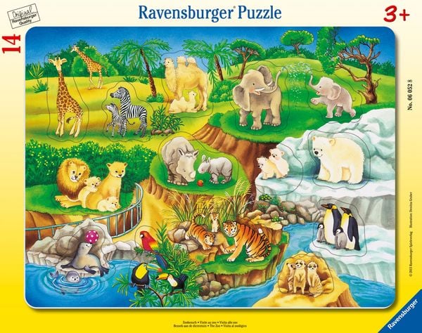 Produktbild: Rahmenpuzzle Ravensburger Zoobesuch 14 Teile