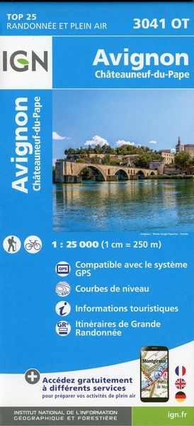 Avignon.Châteauneuf-du-Pape 1:25 000, Karte von Collectif Ign, IGN Frankreich, 9782758546627