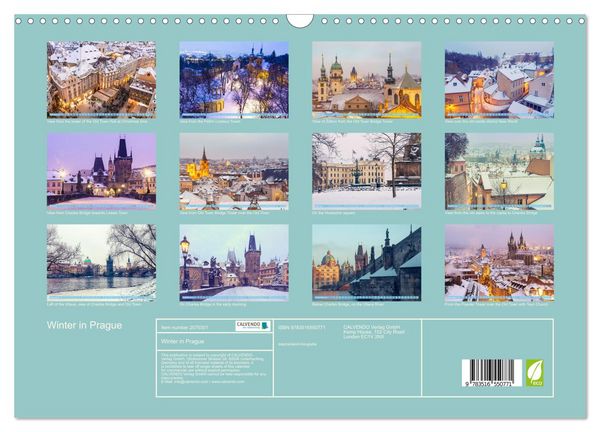 Produktbild: Winter in Prague (Wall Calendar 2026 DIN A3 landscape), CALVENDO 12 Month Wall Calendar