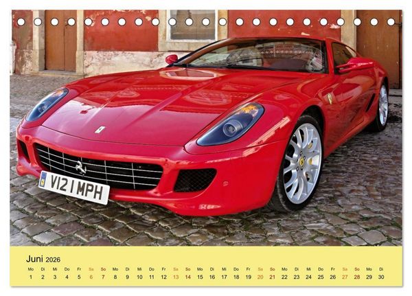 Produktbild: Supersportler mit viel PS (Tischkalender 2026 DIN A5 quer), CALVENDO Monatskalender