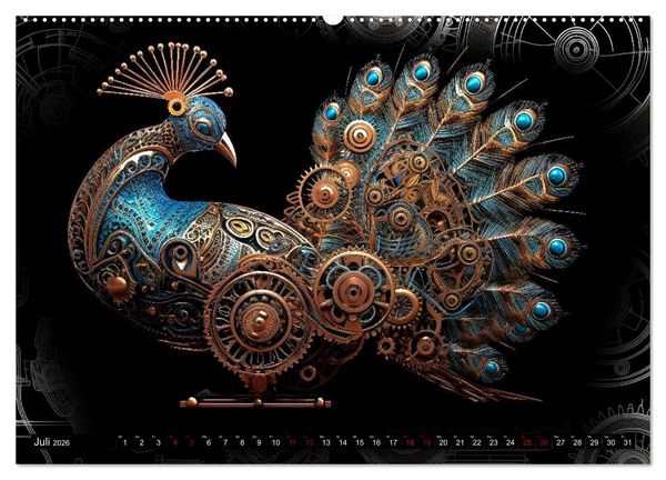Produktbild: Mechanische Steampunk Tierwelt (hochwertiger Premium Wandkalender 2026 DIN A2 quer), Kunstdruck in Hochglanz