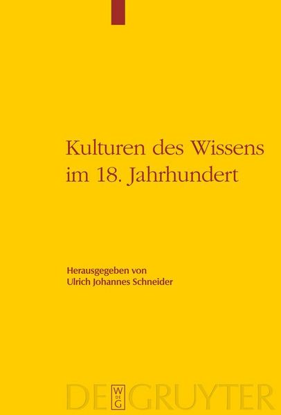 Produktbild: Kulturen des Wissens im 18. Jahrhundert