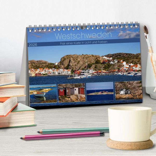 Produktbild: Westschweden - Flair einer K&uuml;ste in Licht und Farben (Tischkalender 2026 DIN A5 quer), CALVENDO Monatskalender