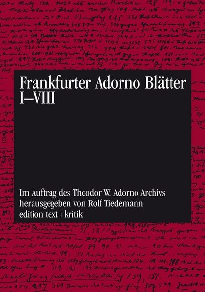 Produktbild: Buchpaket: Frankfurter Adorno Bl&auml;tter