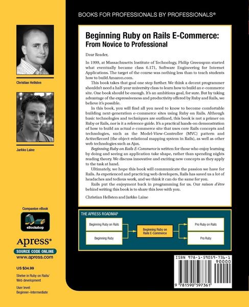 Produktbild: Beginning Ruby on Rails E-Commerce