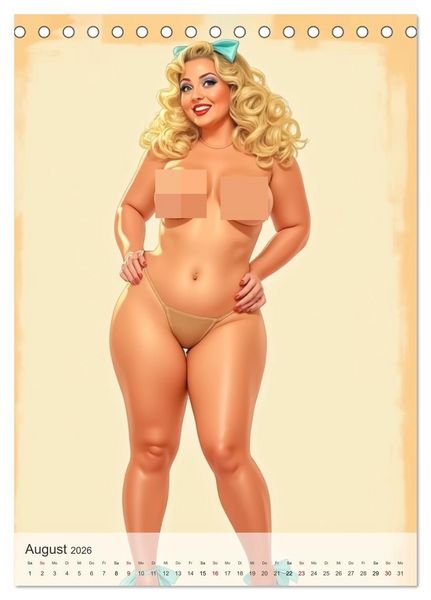 Produktbild: Pin-up Girls - Frech, Freiz&uuml;gig und Verf&uuml;hrerisch (Tischkalender 2026 DIN A5 hoch), CALVENDO Monatskalender