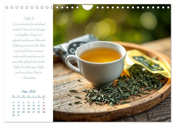 Produktbild: Ein&nbsp;Jahr&nbsp;in&nbsp;Tassen - Die Welt des Tees (Wandkalender 2026 DIN A4 quer), CALVENDO Monatskalender