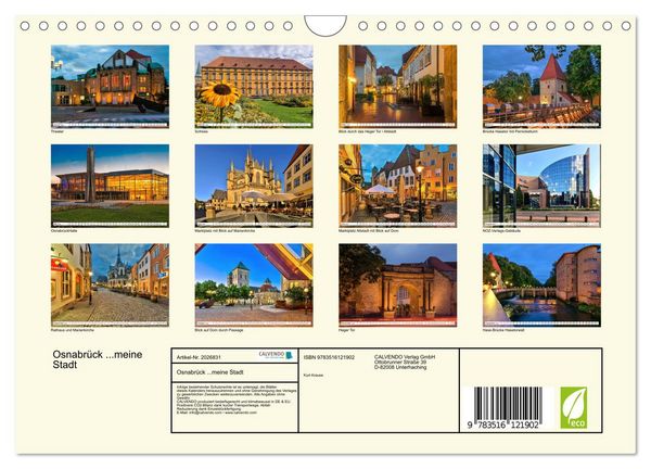 Produktbild: Osnabr&uuml;ck ...meine Stadt (Wandkalender 2026 DIN A4 quer), CALVENDO Monatskalender