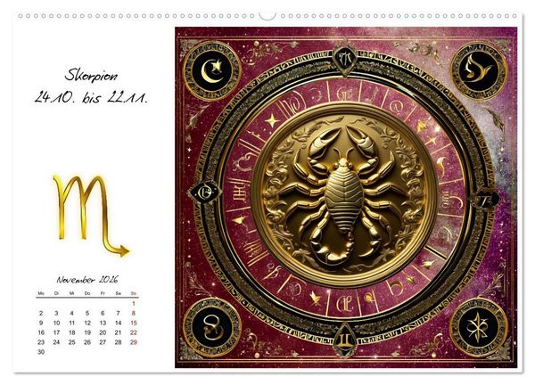 Produktbild: Ein Jahr in Gold (Wandkalender 2026 DIN A2 quer), CALVENDO Monatskalender