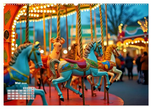 Produktbild: Riesenr&auml;der und Kirmes (Wandkalender 2026 DIN A2 quer), CALVENDO Monatskalender