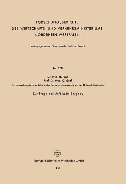 Produktbild: Zur Frage der Unf&auml;lle im Bergbau