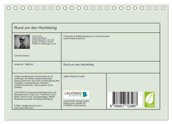 Produktbild: Rund um den Hochk&ouml;nig (Tischkalender 2026 DIN A5 quer), CALVENDO Monatskalender