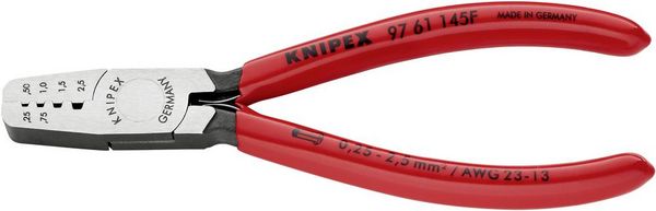 Produktbild: Knipex 97 61 145 F Crimpzange Aderendh&uuml;lsen 0.25 bis 2.5mm&sup2;