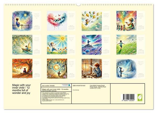 Produktbild: Magic with your inner child - 12 months full of wonder and joy (High Quality Premium Wall Calendar 2026 DIN A2 landscape),CALVENDO 12 Month Wall Calendar