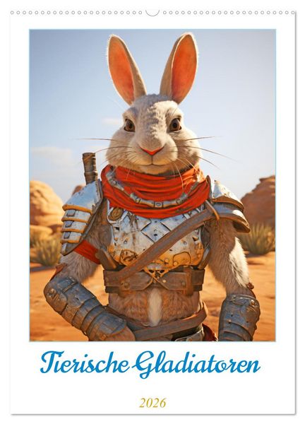 Tierische Gladiatoren (Wandkalender 2026 DIN A2 hoch), CALVENDO Monatskalender