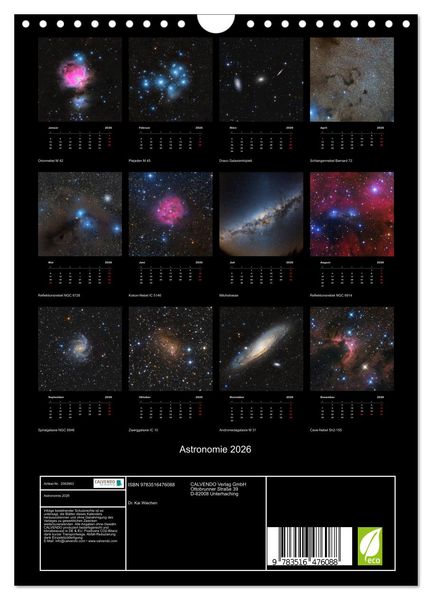 Produktbild: Astronomie 2026 (Wandkalender 2026 DIN A4 hoch), CALVENDO Monatskalender