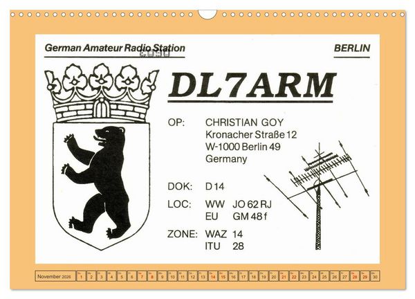 Produktbild: Amateurfunk in West-Berlin (Wandkalender 2026 DIN A3 quer), CALVENDO Monatskalender
