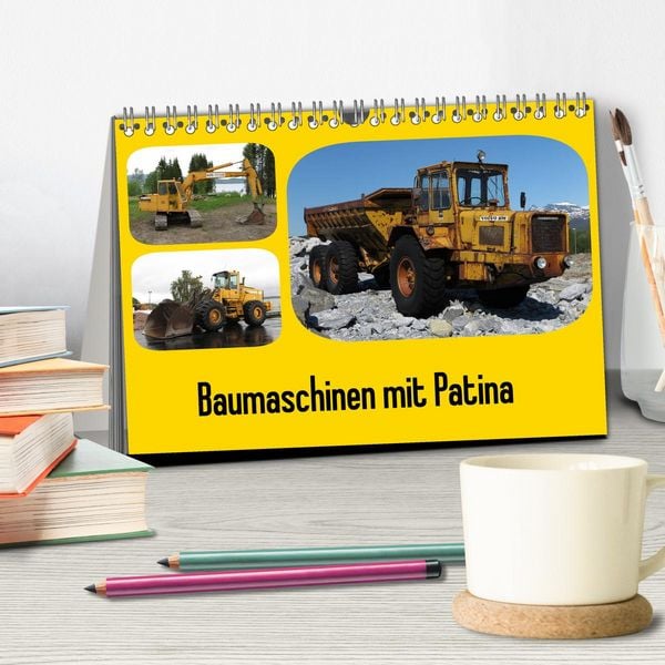 Produktbild: Baumaschinen mit Patina (Tischkalender 2026 DIN A5 quer), CALVENDO Monatskalender