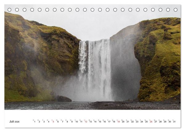Produktbild: ISLAND Atemberaubende Natur aus Feuer und Eis (Tischkalender 2026 DIN A5 quer), CALVENDO Monatskalender