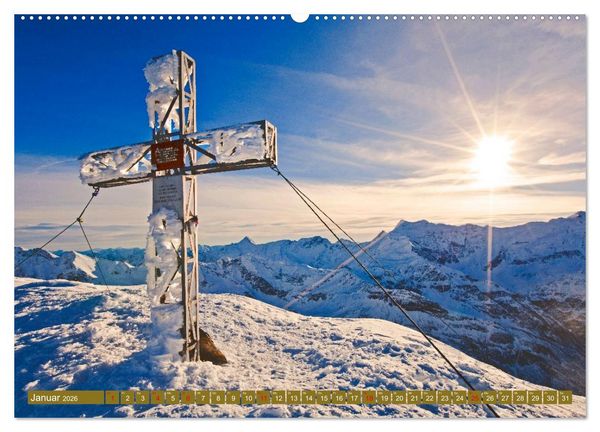Produktbild: Gipfelkreuze im Sonnenlicht (Wandkalender 2026 DIN A2 quer), CALVENDO Monatskalender