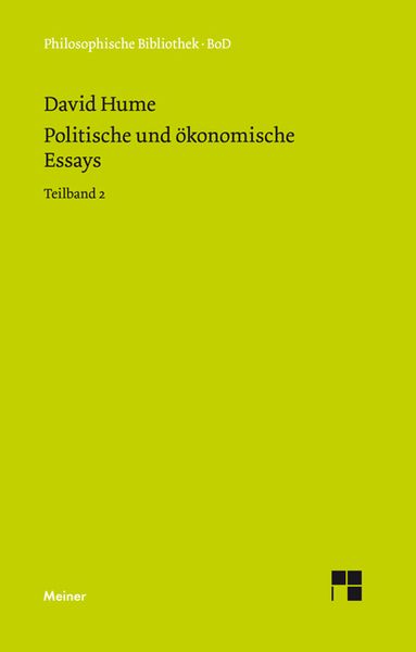 Produktbild: Politische und &ouml;konomische Essays. Teilband 2